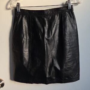 Wilsons Suede Leather Vintage Black Mini Pencil Skirt Women's Size 10